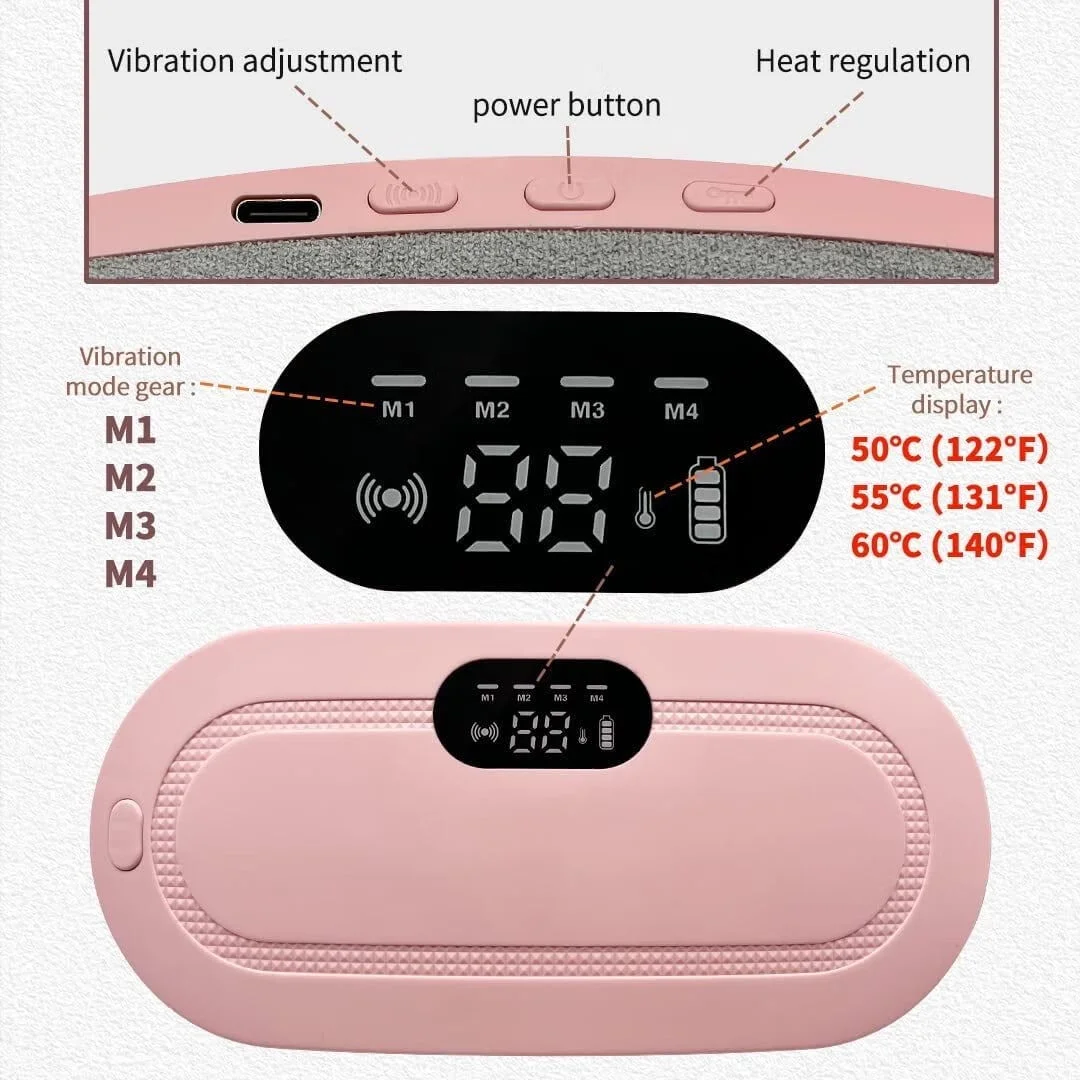 Heating Pad for Period Cramps Relief Portable Cordless Heating Pad for Stomach Back Bellypink,7.2